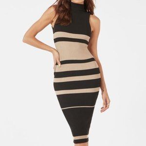 PrettyKnit MIDI High Neck with Open Back Sweater Dress SZ S (Pre-Owned)